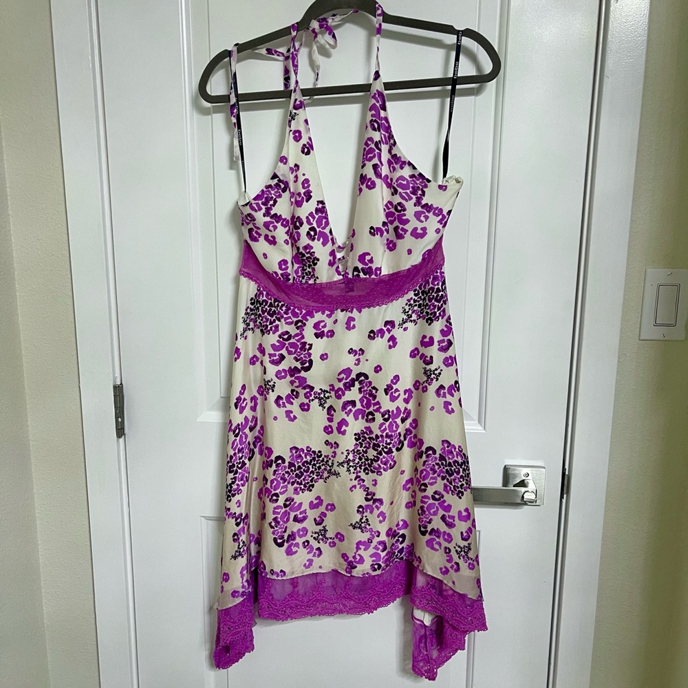 Silk Halter Floral Dress by BeBe sz L